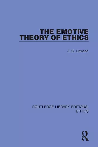 The Emotive Theory of Ethics cover