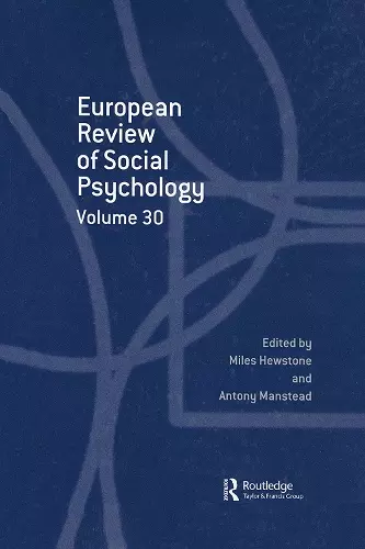 European Review of Social Psychology: Volume 30 cover