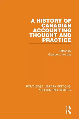 A History of Canadian Accounting Thought and Practice cover