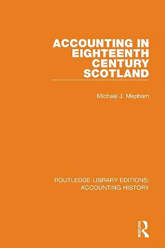 Accounting in Eighteenth Century Scotland cover