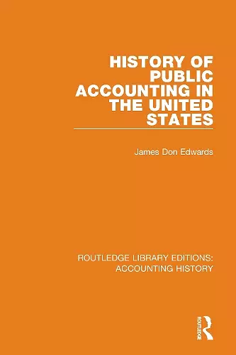 History of Public Accounting in the United States cover