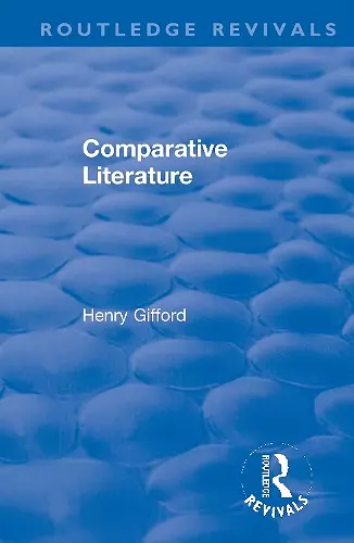 Comparative Literature cover