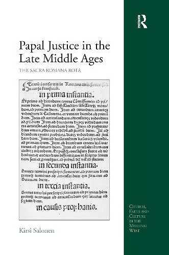 Papal Justice in the Late Middle Ages cover