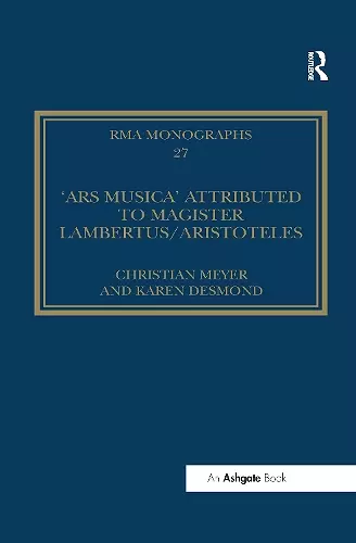 The 'Ars musica' Attributed to Magister Lambertus/Aristoteles cover