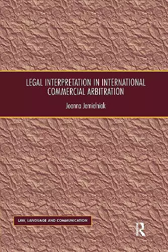 Legal Interpretation in International Commercial Arbitration cover