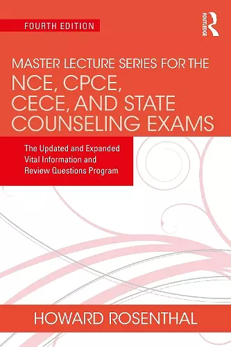 Master Lecture Series for the NCE, CPCE, CECE, and State Counseling Exams cover