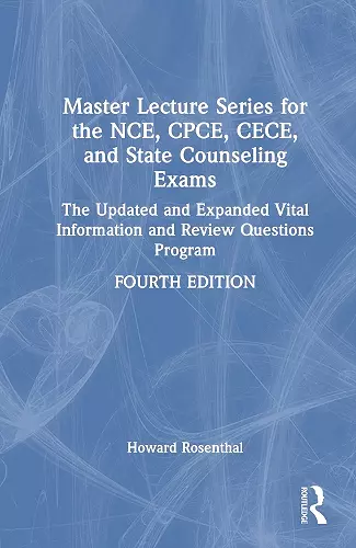 Master Lecture Series for the NCE, CPCE, CECE, and State Counseling Exams cover