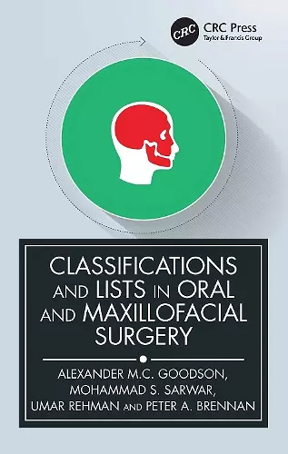 Classifications and Lists in Oral and Maxillofacial Surgery cover