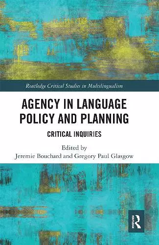 Agency in Language Policy and Planning: cover