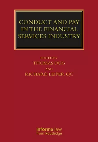 Conduct and Pay in the Financial Services Industry cover
