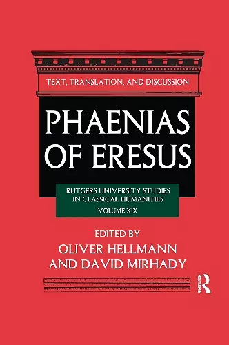 Phaenias of Eresus cover