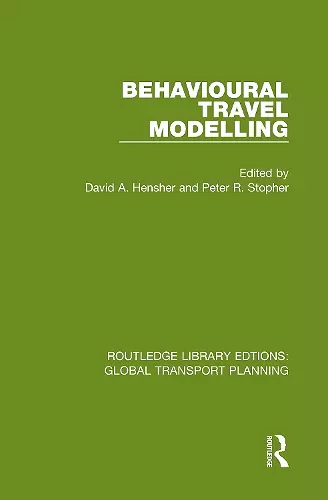 Behavioural Travel Modelling cover