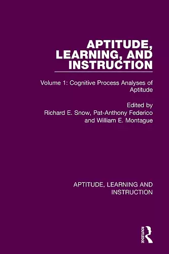 Aptitude, Learning, and Instruction cover