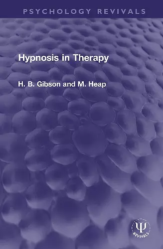 Hypnosis in Therapy cover