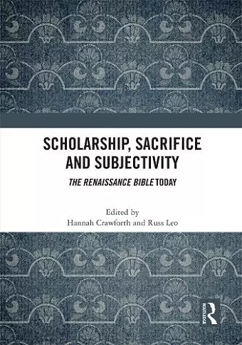 Scholarship, Sacrifice and Subjectivity cover