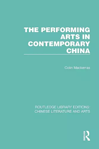 The Performing Arts in Contemporary China cover