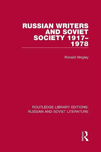 Russian Writers and Soviet Society 1917–1978 cover