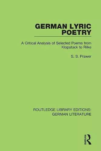 German Lyric Poetry cover