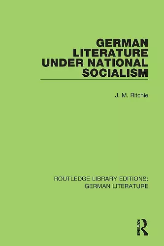 German Literature under National Socialism cover