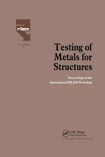 Testing of Metals for Structures cover