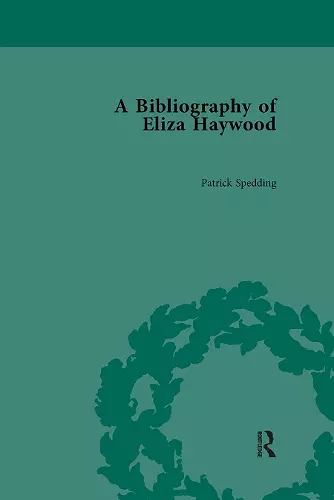 A Bibliography of Eliza Haywood cover