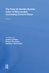 The Viola da Gamba Society Index of Manuscripts Containing Consort Music cover