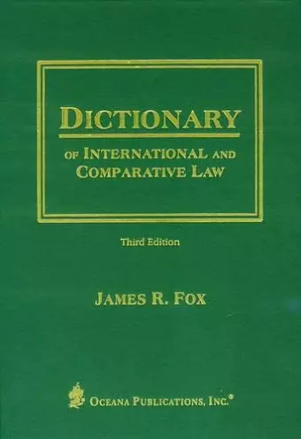 Dictionary of International and Comparative Law cover