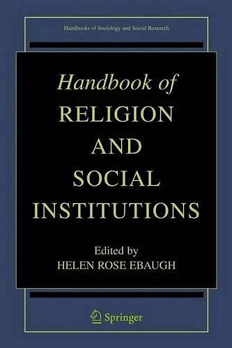 Handbook of Religion and Social Institutions cover