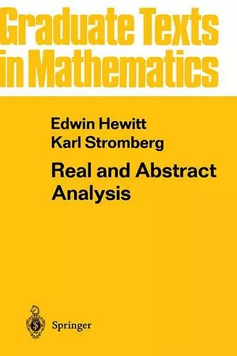 Real and Abstract Analysis cover