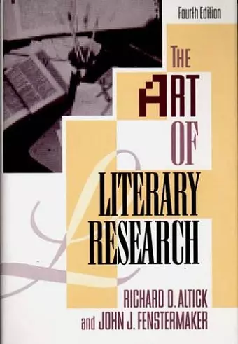 The Art of Literary Research cover