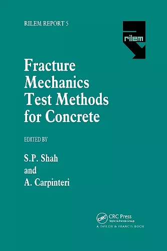 Fracture Mechanics Test Methods For Concrete cover