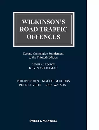 Wilkinson's Road Traffic Offences cover