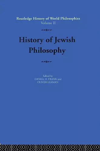 History of Jewish Philosophy cover