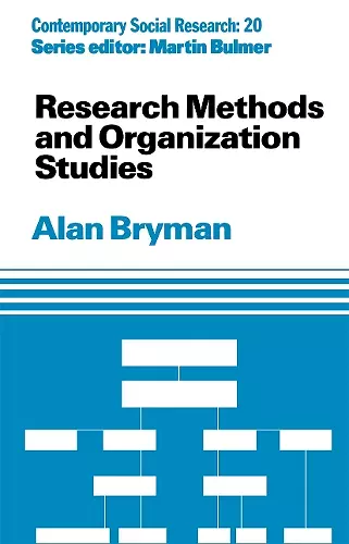 Research Methods and Organization Studies cover