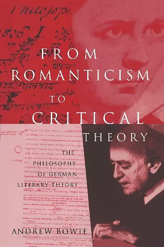 From Romanticism to Critical Theory cover