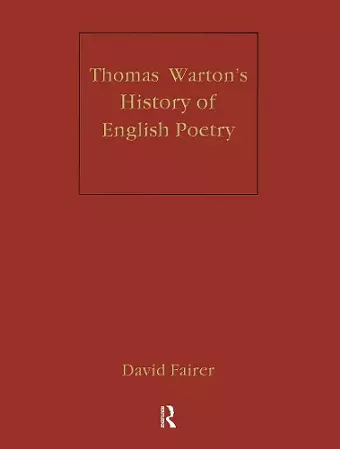 Warton's History of English Poetry cover