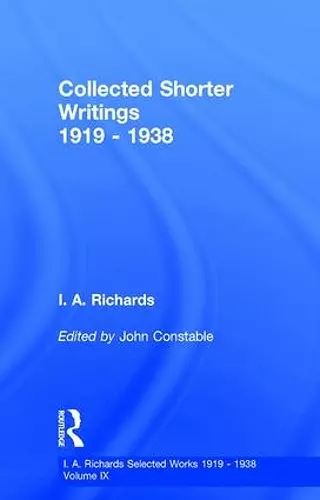 Collected Shorter Writings V9 cover