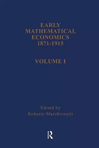 Early Mathematical Economics, 1871-1915 cover