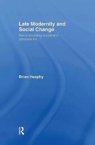 Late Modernity and Social Change cover