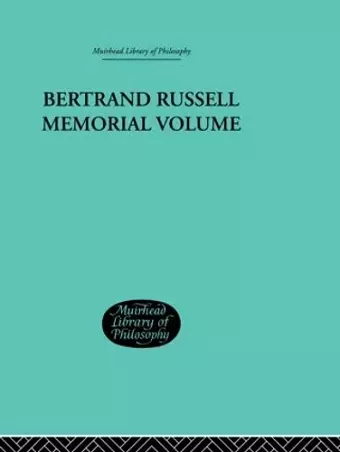 Bertrand Russell Memorial Volume cover