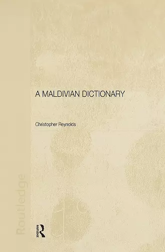 A Maldivian Dictionary cover