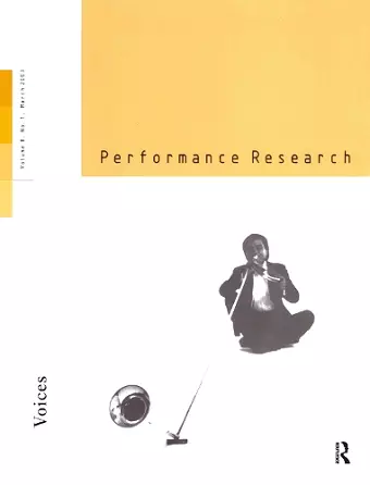 Performance Research V8 Issu 1 cover