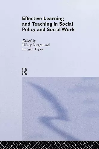Effective Learning and Teaching in Social Policy and Social Work cover