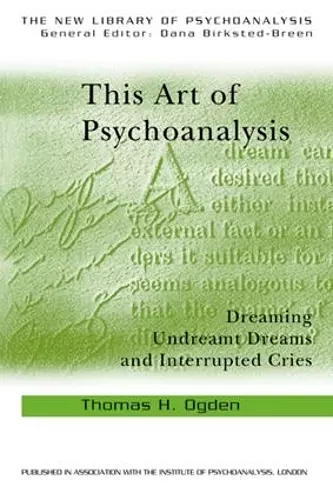 This Art of Psychoanalysis cover