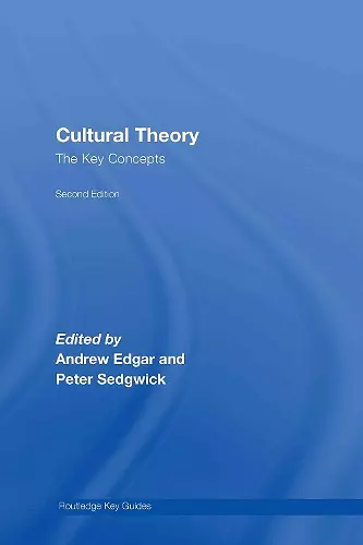 Cultural Theory: The Key Concepts cover