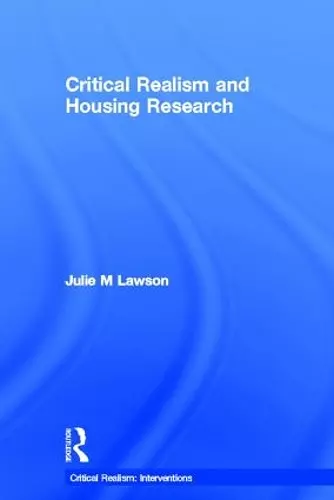 Critical Realism and Housing Research cover