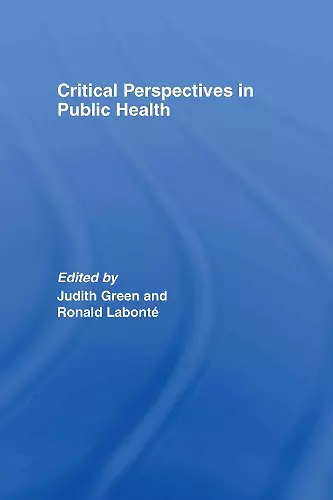 Critical Perspectives in Public Health cover