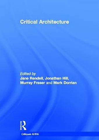 Critical Architecture cover