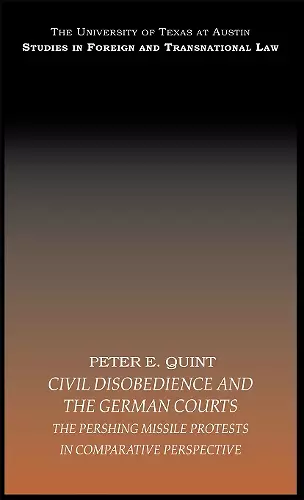 Civil Disobedience and the German Courts cover