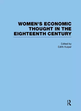 Women’s Economic Thought in the Eighteenth Century cover